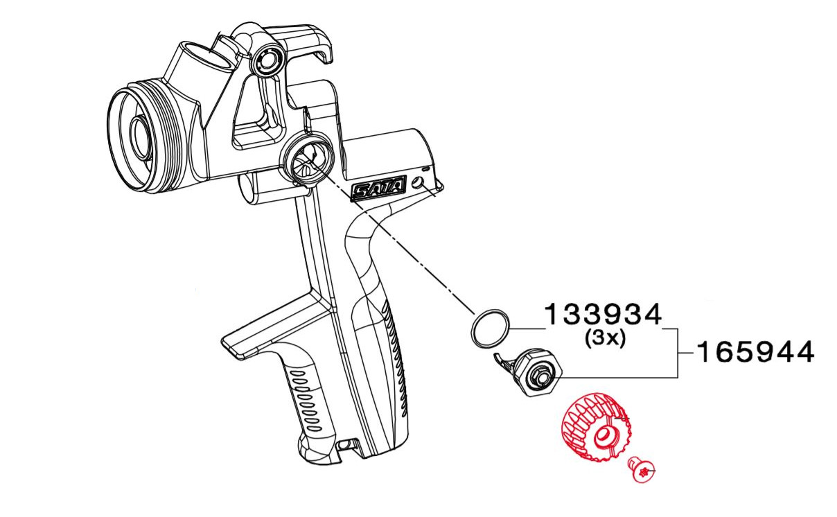 Spindel Voor Ronde/Vlakke Spuitregeling >Quarter Turn< 165944